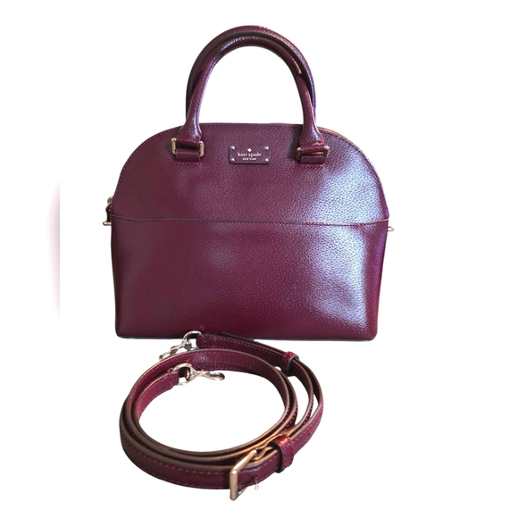 Kate Spade Grove Street Carli Medium Satchel Handbag in Cherrywood Red NWOT - Picture 3 of 17